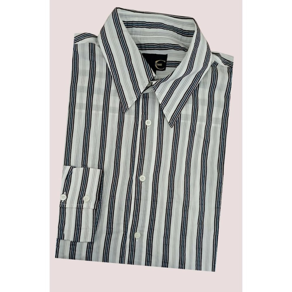 JUST CAVALLI Mens Striped Long Sleeve Shirt Size 50 EX COND